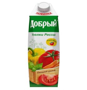 Сок Уголки России Овощной микс Добрый 1 л