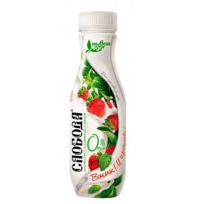Питьевой йогурт Био с клубникой и мятой 0% Слобода 690 гр