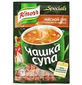 Чашка супа мясной с сухариками Knorr 1 шт
