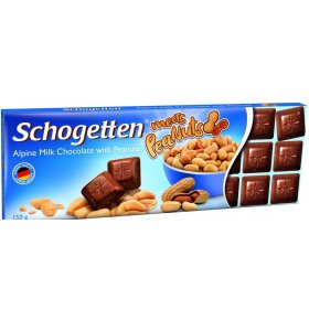 Шоколад Альпийский молочный с кусочками обжаренного арахиса Schogetten 150 г