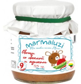 Пюре овощи со свеклой и языком Marmaluzi 125 гр