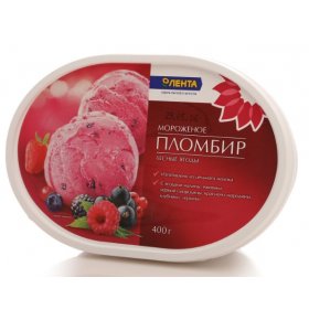 Мороженое Пломбир с лесными ягодами Лента 400 гр