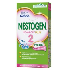 Смесь 2 Комфорт Plus с пребиотиками и пробиотиками 6 месяцев Nestogen 350 гр