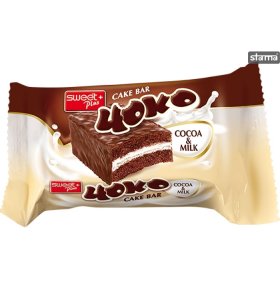 Пирожное бисквитное Чоко с какао-молочной начинкой в глазури Sweet + Plus 52 гр