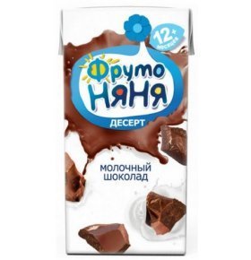 Коктейль молочный шоколадный 3,4% ФрутоНяня 0,2 л