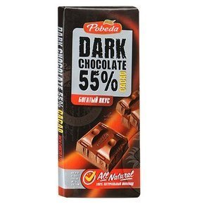 Шоколад горький 55% Победа 80 гр