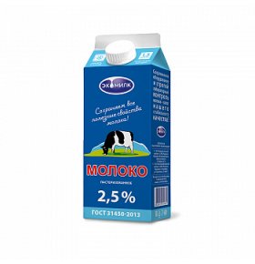 Молоко 2,5% Экомилк 1,5 л