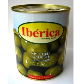 Оливки Iberica зеленые гигантские с косточкой 875г