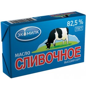 Масло Экомилк Сливочное 82,5%