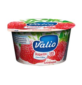 Йогурт клубника 2,6% Валио 180 гр