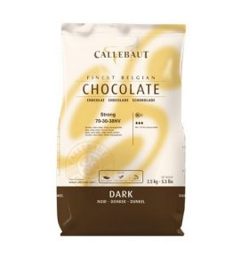 Шоколад горький 70.5% темный в галетах Callebaut Strong 2,5 кг