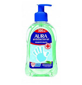 Жидкое мыло Алоэ Вера для всей семьи с антибактериальным эффектом Aura 300 мл