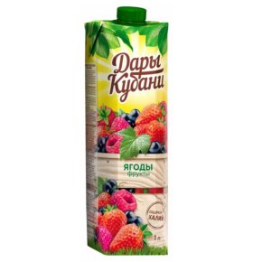 Сок Ягоды фрукты Дары Кубани 1 л