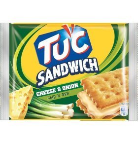 Крекер соленый Tuc Сэндвич с начинкой со вкусом сыра и лука 112г