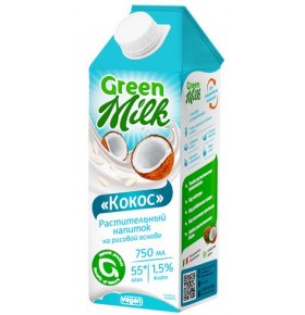 Напиток Кокос на рисовой основе Green Milk 750 гр