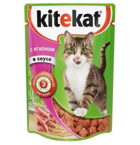 Корм для кошек ягненок в соусе Китекет 85 гр