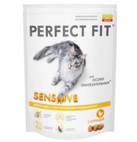 Корм для кошек с чувствительным пищеварением на курице Perfect Fit 190 гр