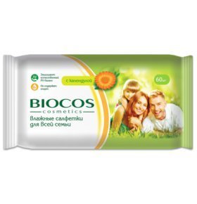 Влажные салфетки для семьи Biocos 60 шт