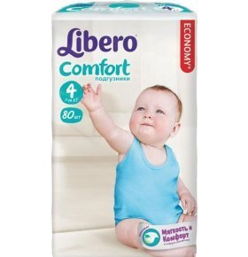 Подгузники детские Libero Comfort 4 7-14кг 80 шт