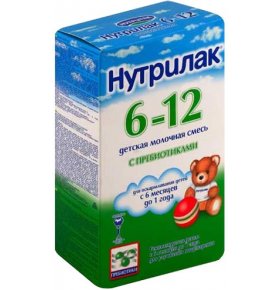 Смесь сухая молочная адаптированная с пребиотиками и нуклеотидами 6-12 месяцев 2 Nutrilak 350 гр