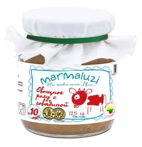 Пюре овощное рагу с говядиной Marmaluzi 125 гр