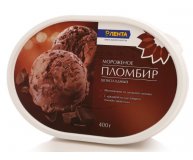 Мороженое Пломбир шоколадный с шоколадной крошкой Лента 400 гр
