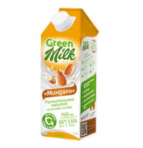 Растительный напиток на рисовой основе Миндаль Green Milk 750 мл