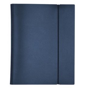 Тетрадь А5 на 4-х кольцах пластиковая обложка на резинке серия Metallic Синяя Hatber 120 л