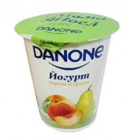 Йогурт Персик и груша 2,8% Danone 260 гр