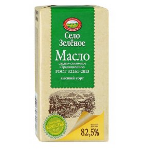 Масло сладкосливочное традиционное несоленое 82.5% Село Зеленое 175 гр