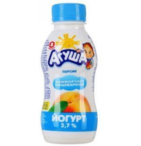 Йогурт питьевой персик 2,7% Агуша 200 гр