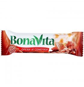 Батончик с семенами подсолнечника,орехами и медом в шоколадной глазури Bona Vita 35 гр