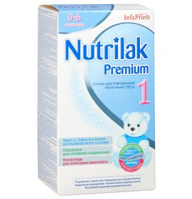 Смесь 1 Premium сухая молочная адаптированная с рождения до 6 мес Nutrilak 350 гр