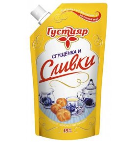 Продукт молокосодержащий сгущенный с сахаром Сгущенка и сливки Густияр 270 гр