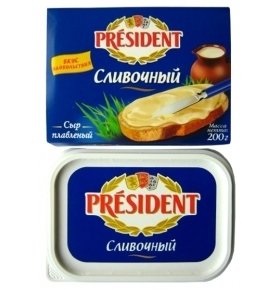 Сыр плавленый PRESIDENT сливочный 45% 200г
