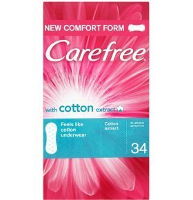 Прокладки гигиен. Carefree Cotton Extract Fresh 34шт/уп