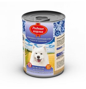 Консервы для собак с говядиной и потрошками в желе по-купечески Родные Корма 970 гр