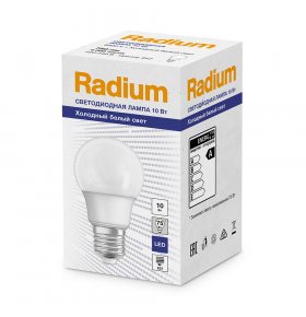 Лампа светодиодная RLA75 10W/830 10Вт 3000К теплый E27 Radium 1 шт