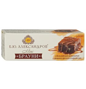 Бисквит Брауни с грецким орехом и карамелью Б.Ю. Александров 40 гр
