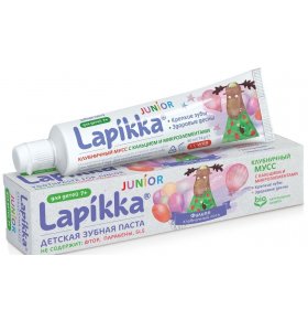 Зубная паста с кальцием и микроэлементами Junior Клубничный мусс Lapikka 74 гр