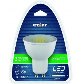 Лампа светодиодная LED 6 Вт GU10 Старт 1 шт