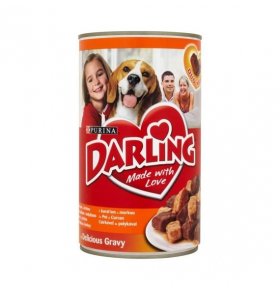 Корм для взрослых собак С курицей индейкой полнорационный консервированный Darling 1,2 кг