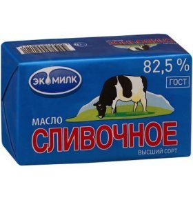 Масло сливочное Экомилк 82,5%180г