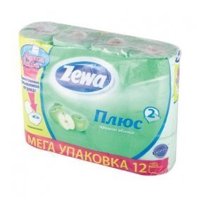 Туалетная бумага Zewa Плюс Яблоко двухслойная, 12 рулонов
