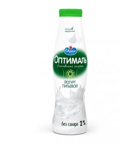 Йогурт питьевой Оптималь без сахара 2% Савушкин продукт 415 гр