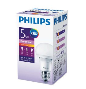 Лампа светодиодная Philips Essential матовая, теплый свет E27 5-40W