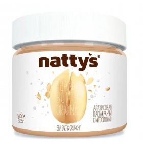 Паста арахисовая Crunchy хрустящая с кусочками арахиса и мёдом Nattys 170 гр