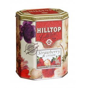 Чай черный байховый Hilltop Strawberry with cream ароматизированный 100г