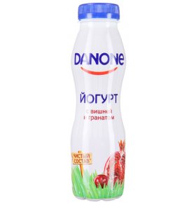 Йогурт питьевой вишня и гранат 2,1% Danone 270 гр
