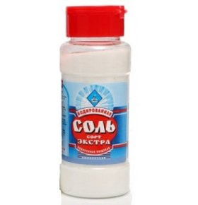 Соль поваренная пищевая выварочная йодированная в тубе Салина, 250 гр